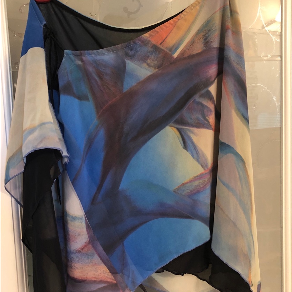 Hand painted layered skirt